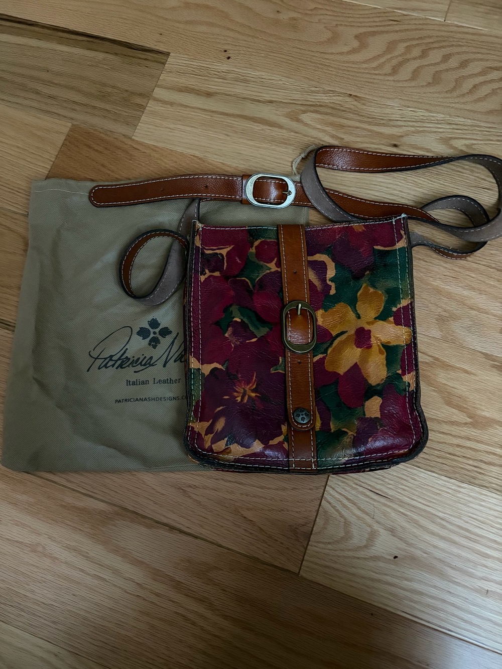 Patricia Nash Floral Leather Crossbody Bag